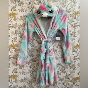 NWT girls, hooded unicorn robe size XL